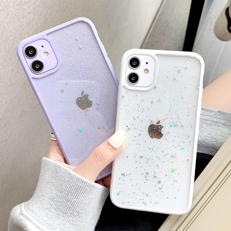 Прозрачный чехол для телефона iPhone 11 12 mini Pro Max XS X XR 7 8 6 6S plus SE 2020, мягкие противоударные чехлы For iPhone 6 чёрный