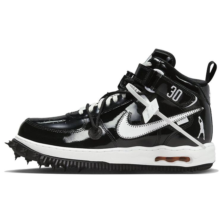 Мужские кроссовки Nike Off-White x Air Force 1 Mid SP Leather Sheed черные DR0500-001 40