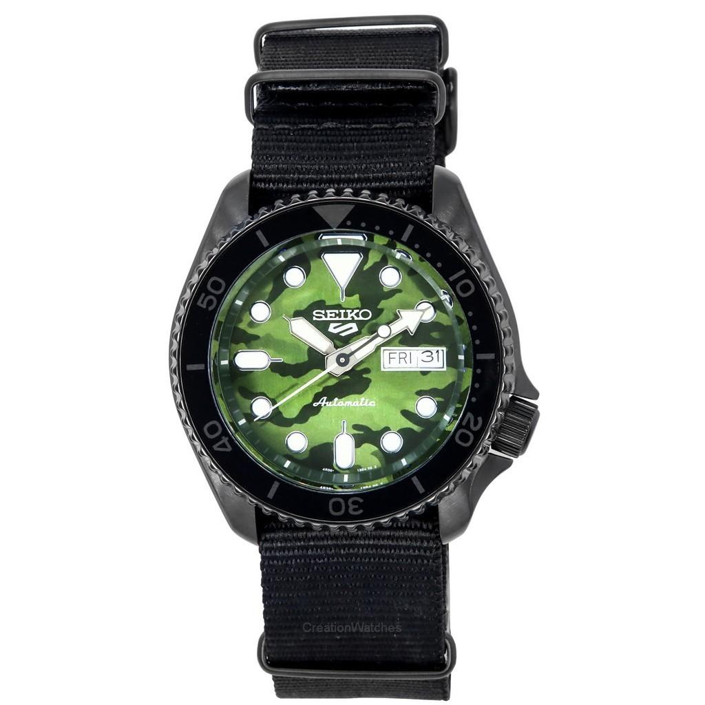 Брендовые часы Seiko 5 Sports SKX Street Style Нейлоновый ремешок с камуфляжным циферблатом Автоматические мужские часы SRPJ37K1 100M камуфляжный