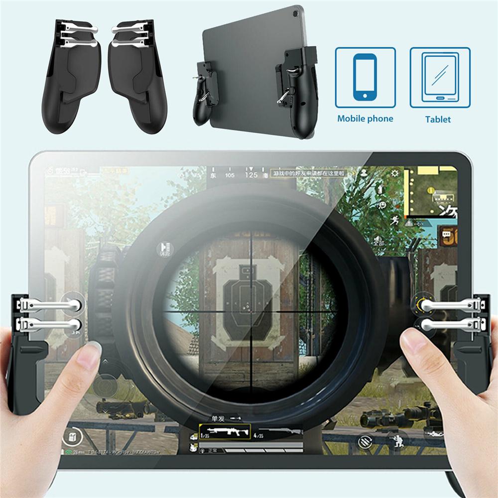   Joom IOS Phone Trigger PUBG Game Шестипальцевый джойстик Геймпады Контроллер для планшета ipad чёрный