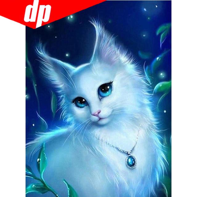 Полный круглый  Картина леди-кошки  DIY Алмазная картина Дрель Алмазная вышивка Мозаика Распродажа 20X30