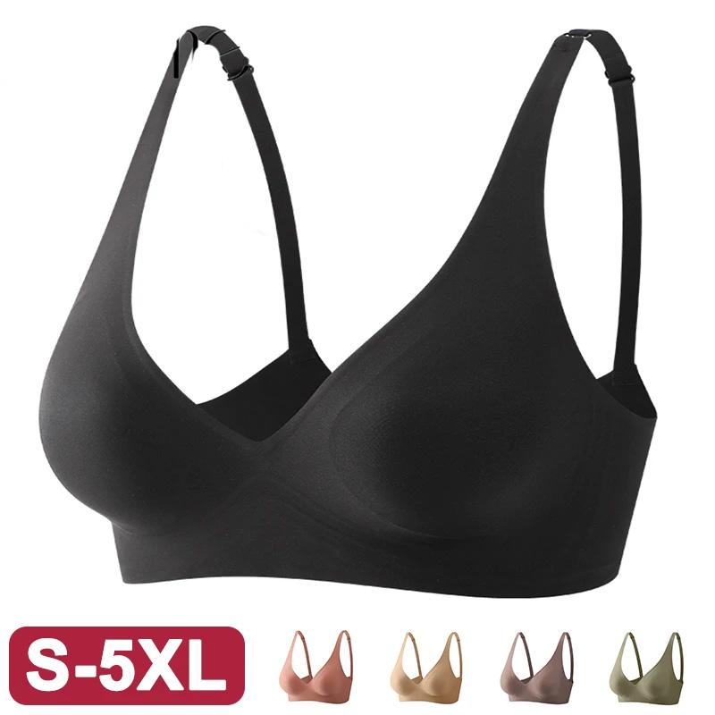 S-XXL бюстгальтер больших размеров, бесшовные сексуальные женские бюстгальтеры без косточек, бюстгальтеры, мягкое нижнее белье, женское нижнее белье, женское нижнее белье, одежда для сна, большой размер S(70ABC) чёрный