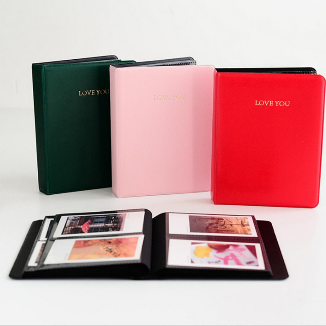 Держатель для фотоальбома LOVE YOU с 64 карманами для Polaroid Fujifilm Instax Mini красный