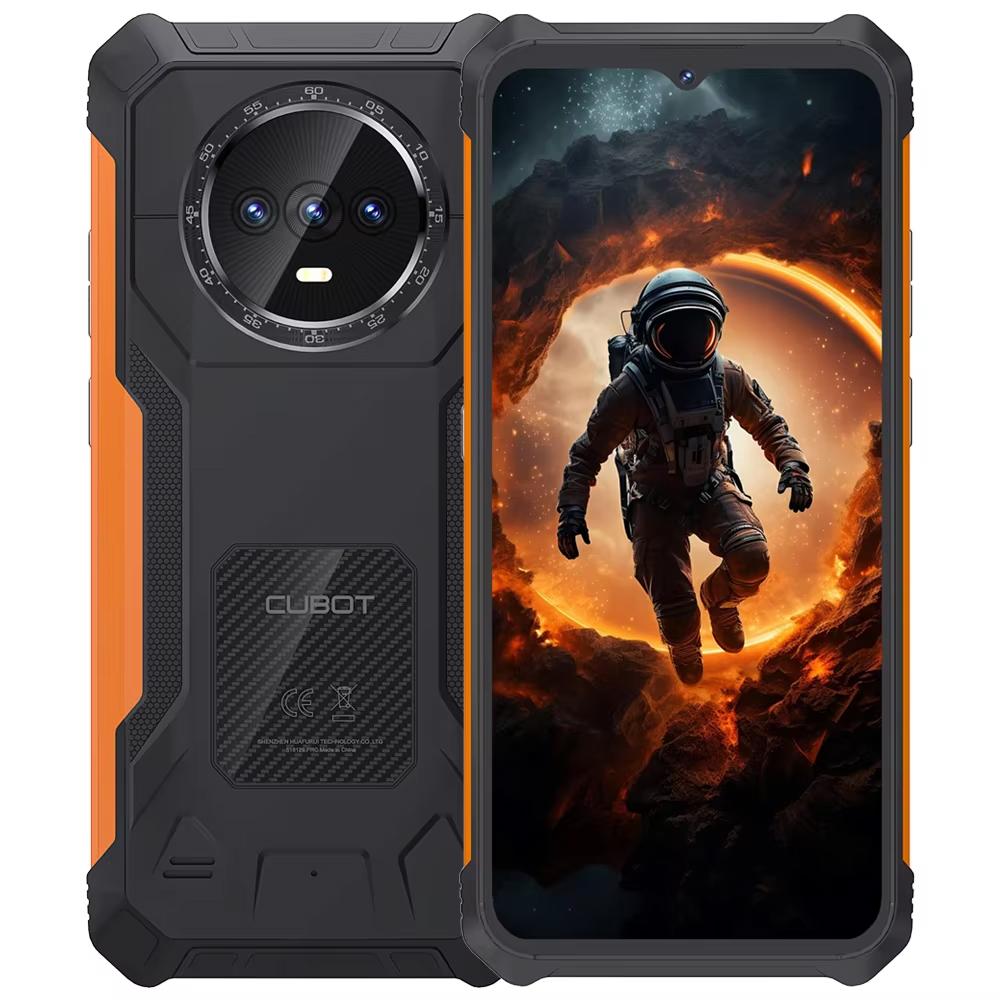 Cubot KingKong ES Ультратонкий защищенный Android-смартфон, 16 ГБ ОЗУ(6ГБ+10ГБ), 128 ГБ ROM, 6,56-дюймовый экран 90 Гц, 48-мегапиксельная камера, телефон 4G 6GB + 128GB оранжевый/чёрный