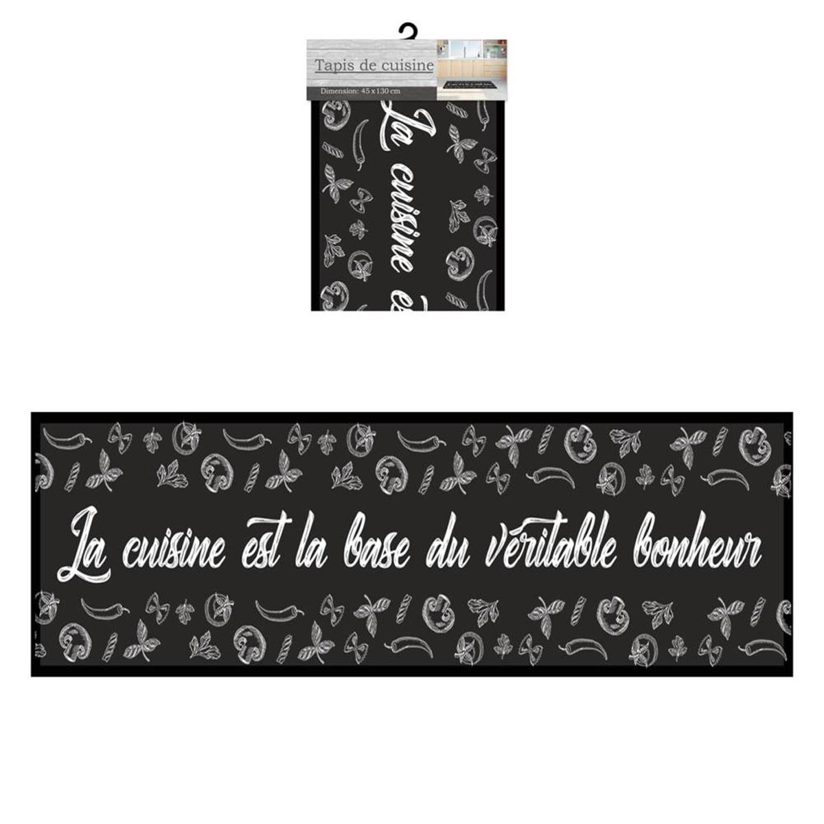 Les Trésors De Lily [Q2179] -  Кухня - основа истинного счастья  кухонный коврик черный - 130x45 см чёрный