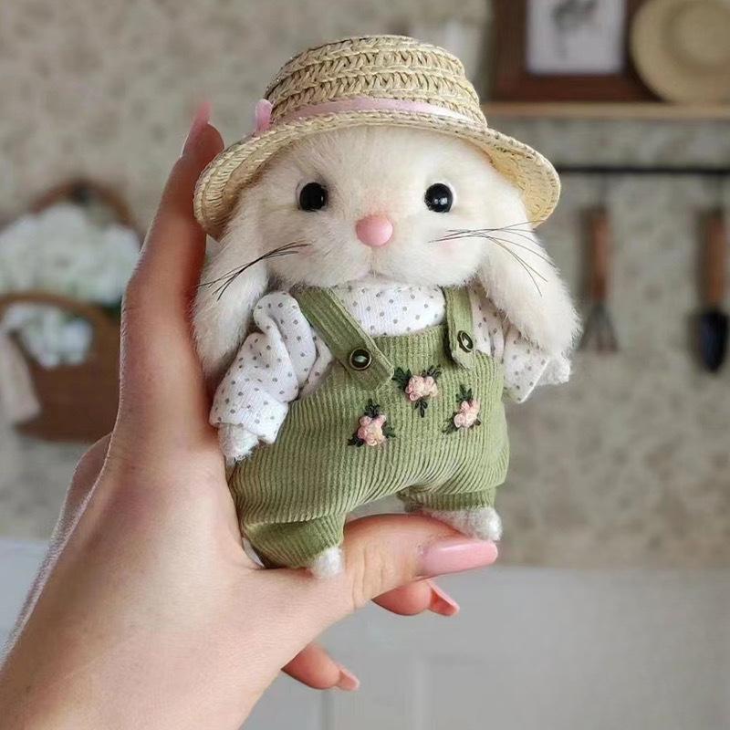 Милый кролик Тедди 14 см, игрушка-садовник-кролик 14cm