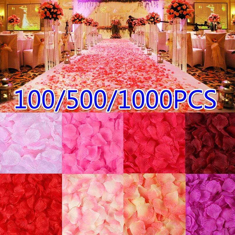 Лепестки роз для свадеб 100/500/1000 шт поддельные лепестки роз цветок бросить шелковый свадебный лепесток для свадьбы событие украшения 100pcs/bag жёлтый