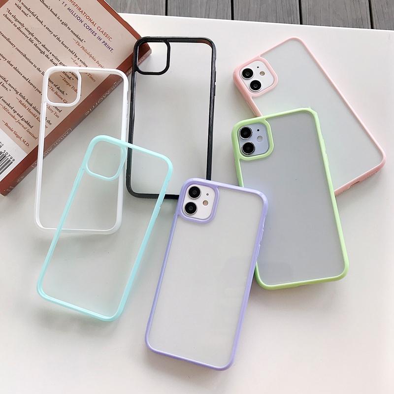 Противоударный прозрачный акриловый чехол для телефона iPhone 15, 14, 13, 12, 11 Pro Max 13 12 Mini 13 SE 2020 XR XS Max 7 Plus, прозрачный чехол iPhone SE 2020 чёрный