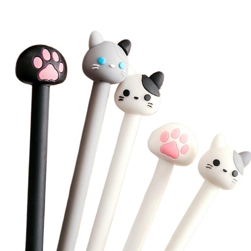 4 шт./лот Kawaii Cat гелевая ручка с милыми когтями черные чернильные ручки для письма 4pcs