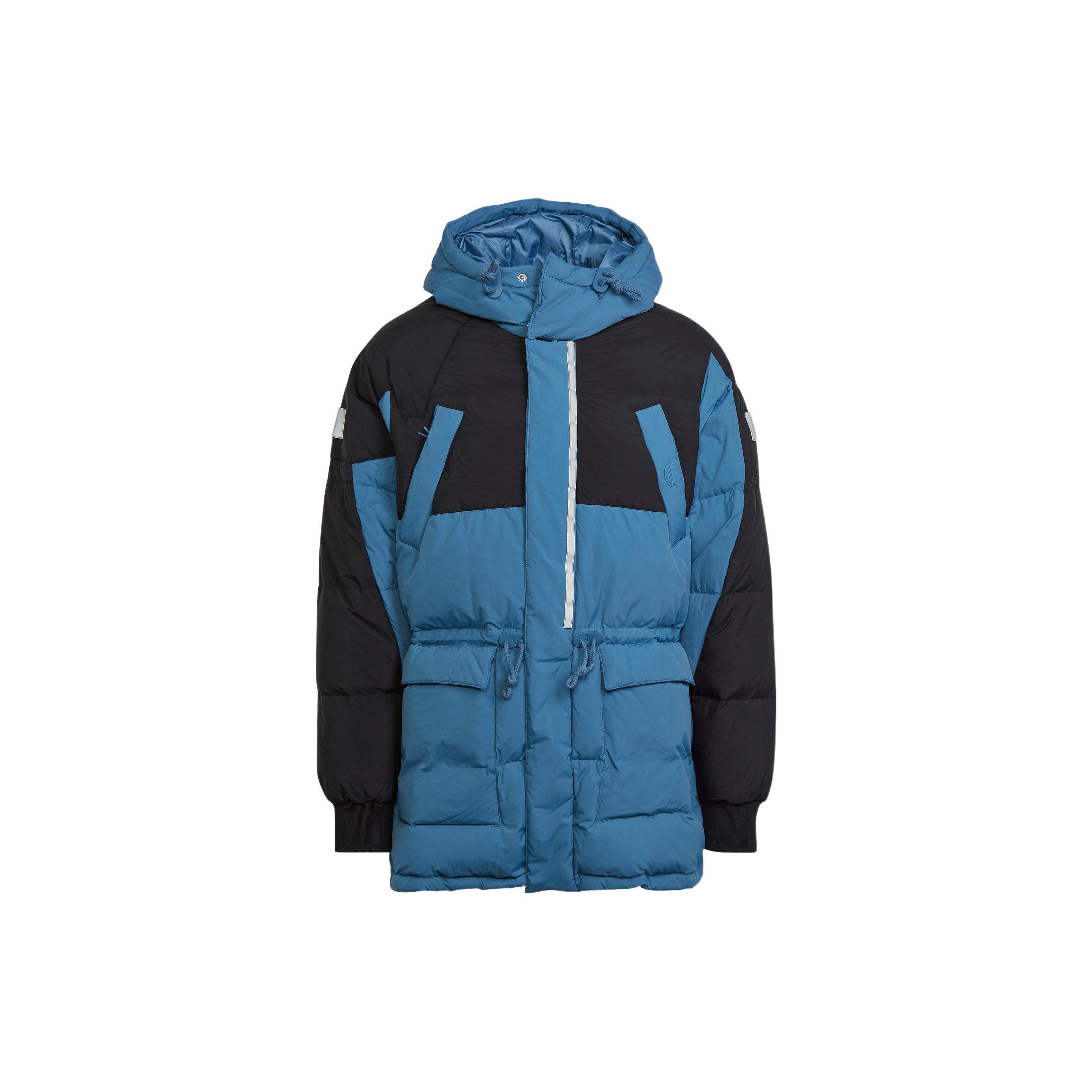 Adidas Colorblock Drawstring Талия Пуховик с длинными рукавами Мужская верхняя одежда Синий HL6745 M