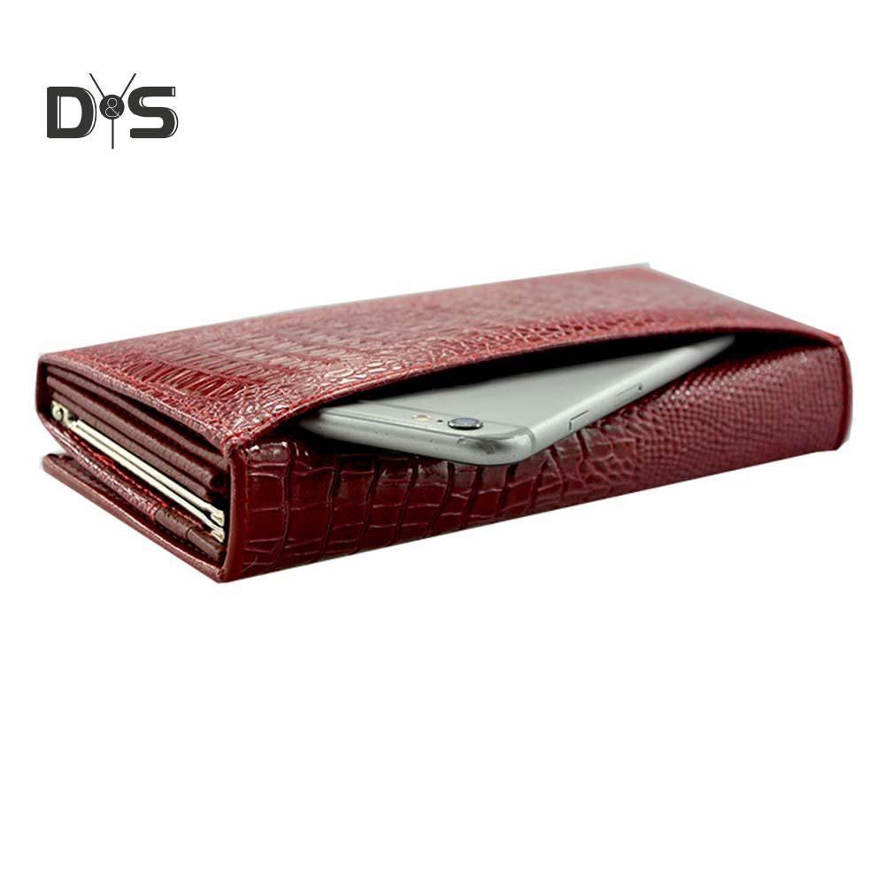 Кошельки DYS Модные сумки Классический крокодиловый узор Кошелек-клатч из натуральной кожи с тиснением Длинный кошелек one size золотистый