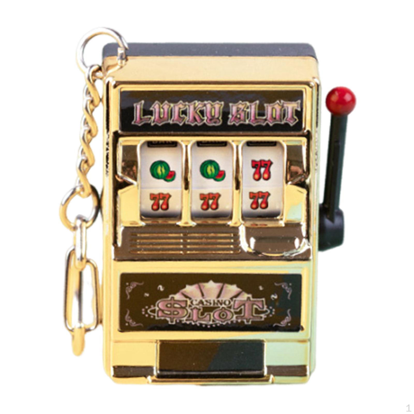 Lucky Slot Machine Bank с вращающейся катушкой, декор для торта на день рождения, сувениры, забавные игры, брелок для вечеринки золотистый