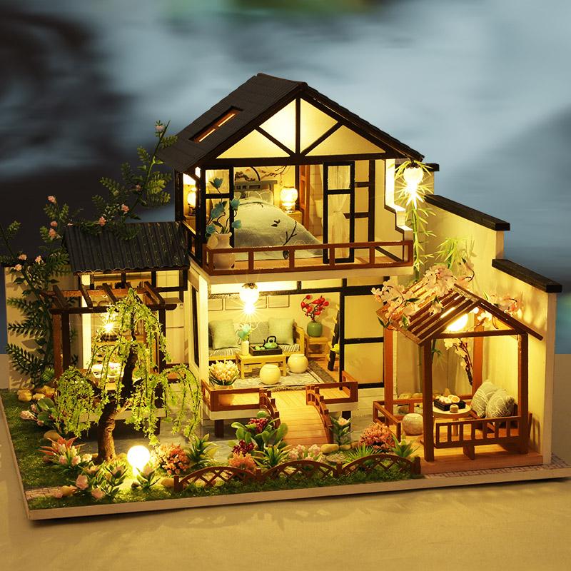 DIY коттедж Чжуси River Garden творческий подарок подарок на день рождения DIY игрушка коттедж модель игрушки арт дом (не закончено, требуется рука)