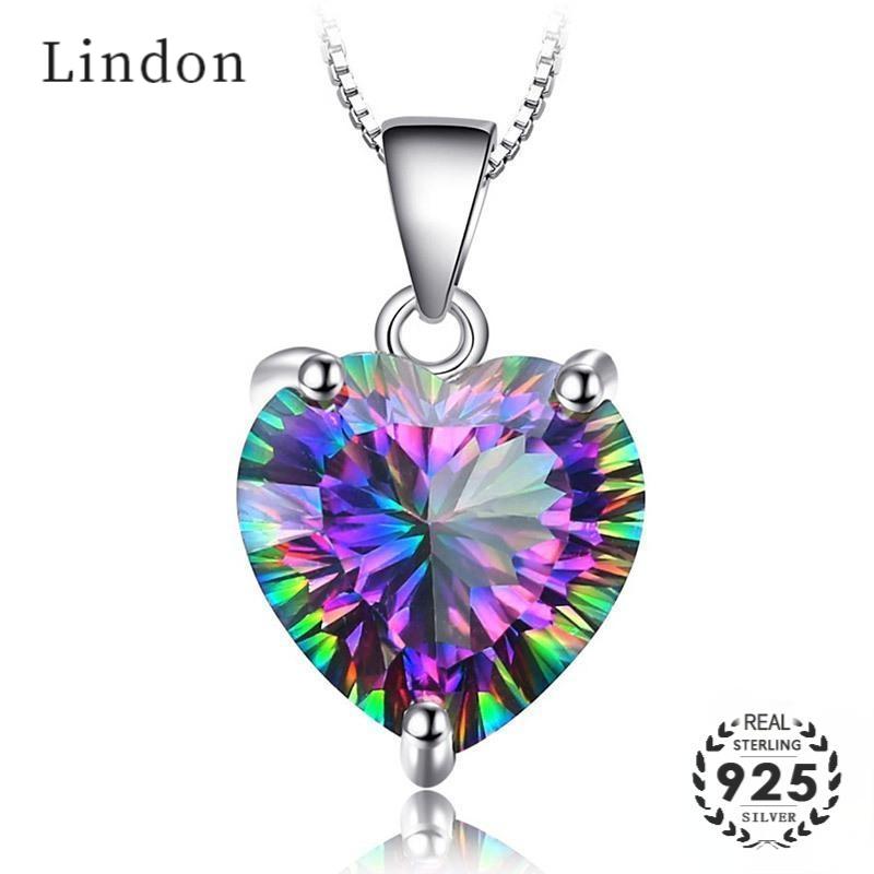 Модное ожерелье Lindon из стерлингового серебра с подвеской в ​​форме сердца для женщин, подарочные украшения для свадебной вечеринки