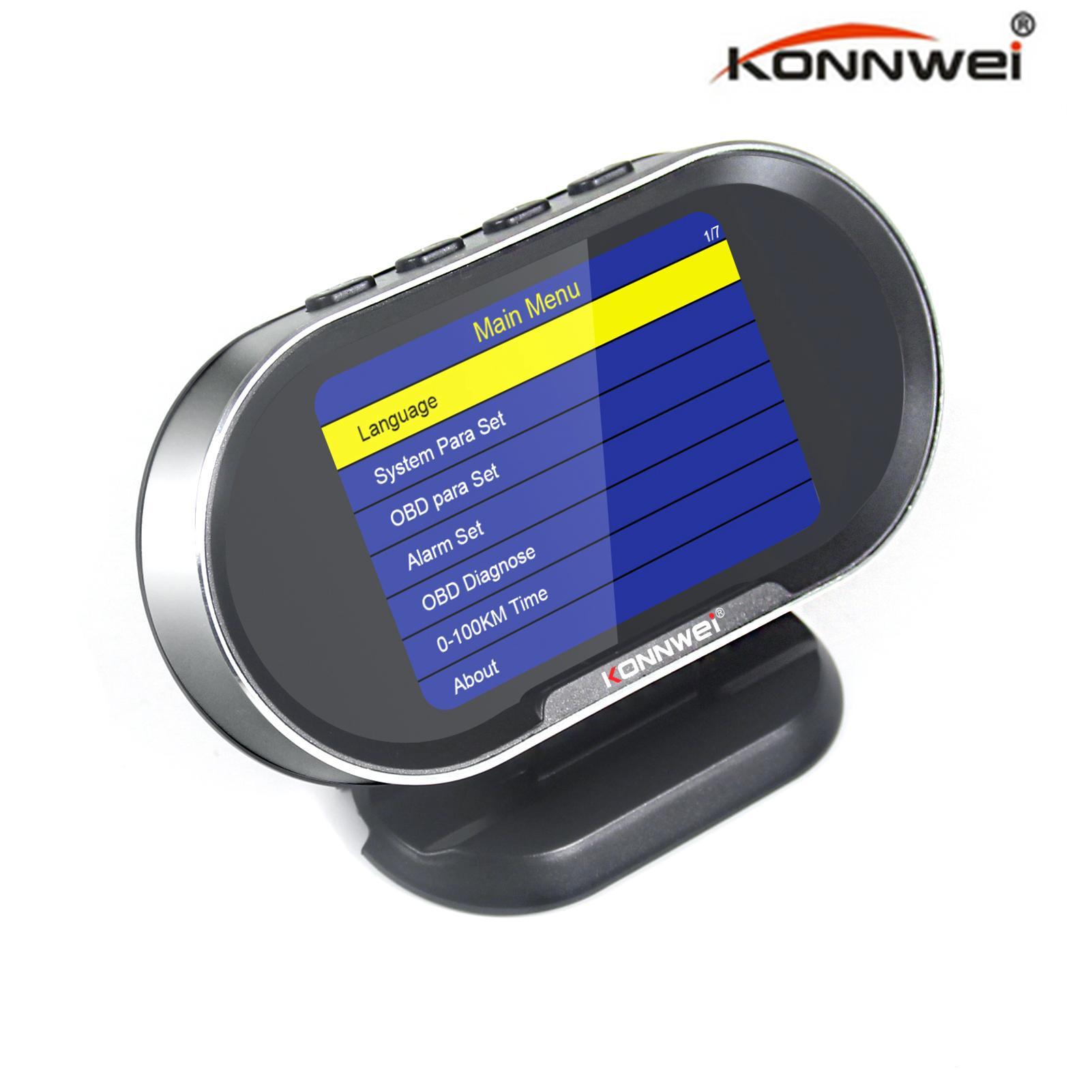 KONNWEI HUD 3,5 дюйма Hud Head Up Display Автомобильный спидометр OBDII Smart Digital Trip Computer OBDII чёрный