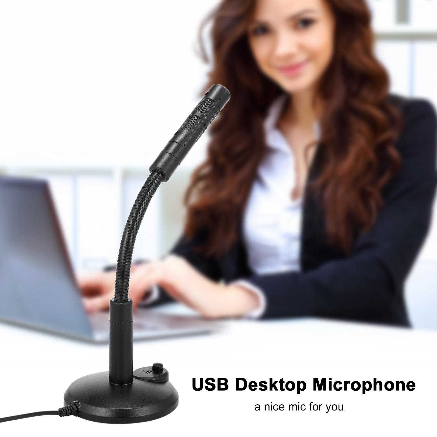 Настольный USB-микрофон Plug & Play, всенаправленный микрофон для ПК, ноутбука, компьютера для компьютерных игр чёрный