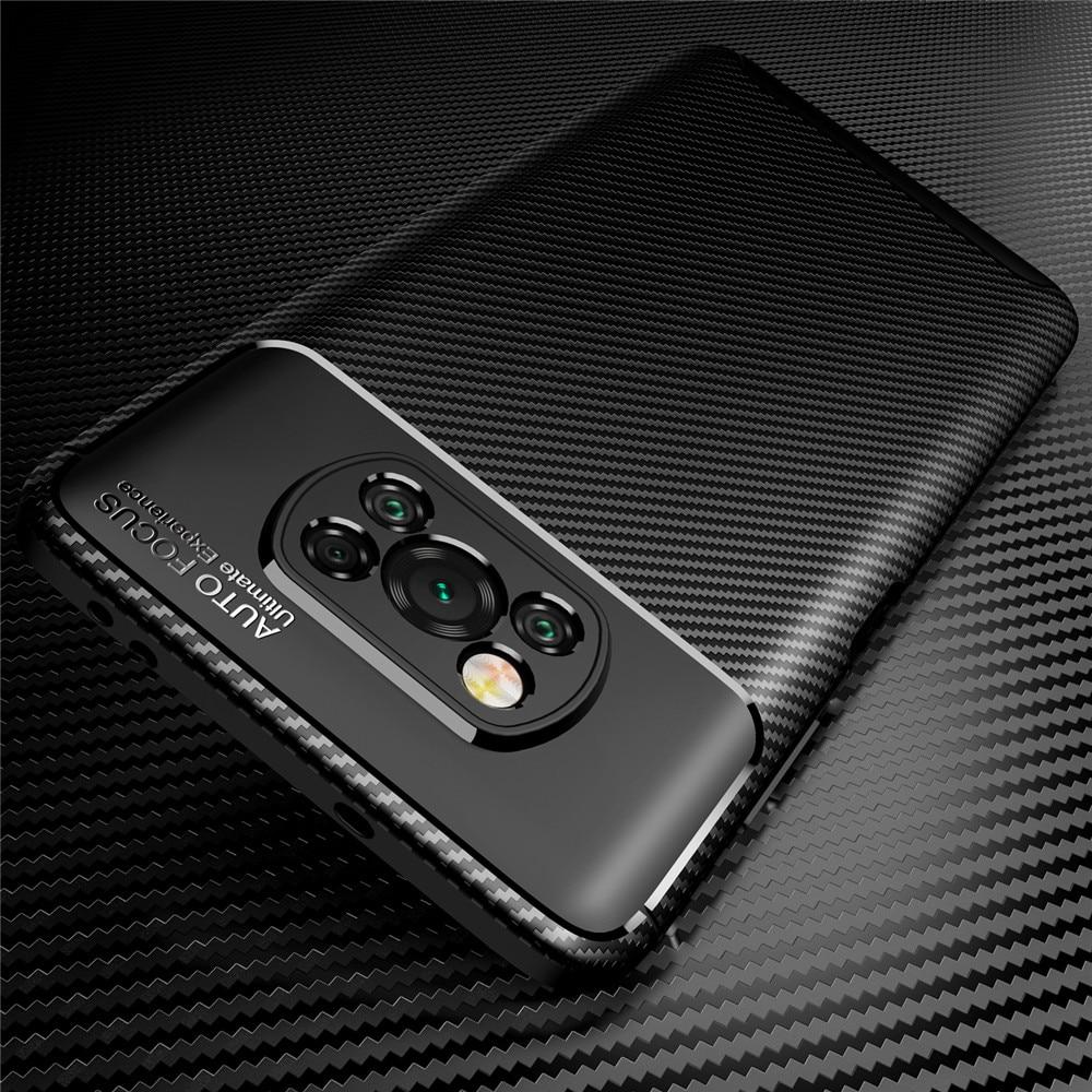 Чехол для PocoPhone X3Pro, матовый мягкий чехол из углеродного волокна, подходит для Xiaomi Poco X 3 X3 Pro NFC PocoX3Pro, силиконовый противоударный чехол для телефона For Poco X3 NFC синий