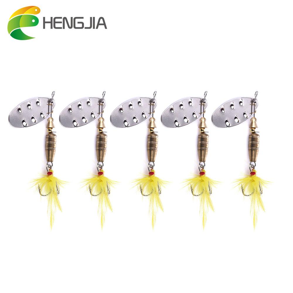 5 шт. HENGJIA 0,26 унций/2,6 дюйма, рыболовная блесна, металлическая приманка, щука, окунь, форель, приманка, рыболовные снасти, крючок 5pc