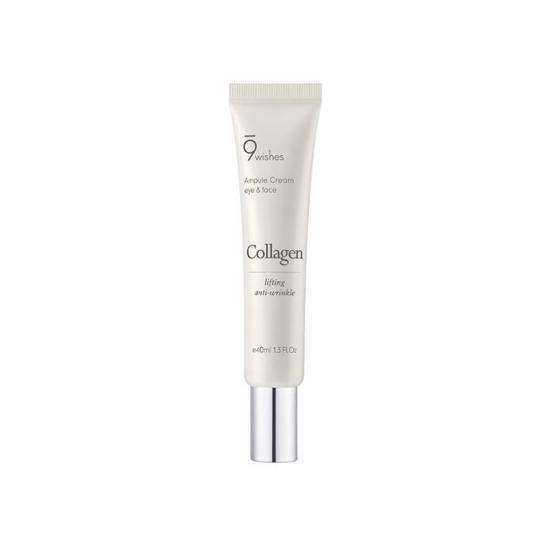 9WISHES Collagen Ampoule Eye & Face Cream 40ml - Крем-ампула для кожи вокруг глаз и лица с коллагеном