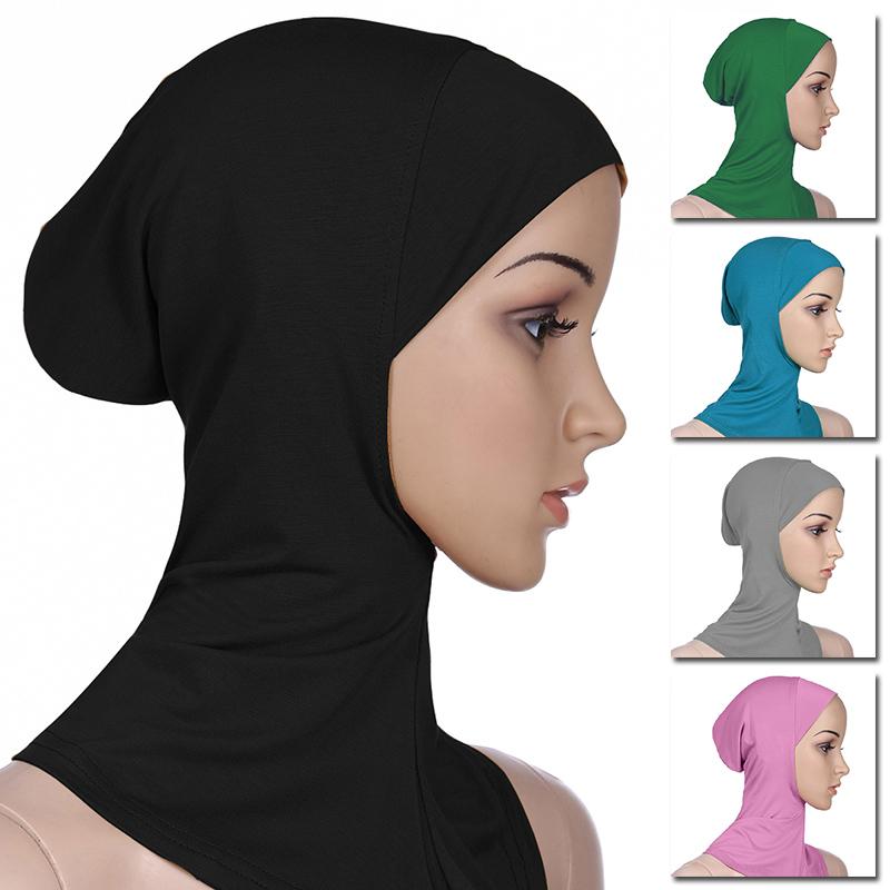 Женщины Мягкая шляпа HeadWrap Шарф Мусульманский хиджаб Чистый цвет Крышка Кепка Мусульманский тюрбан Леди