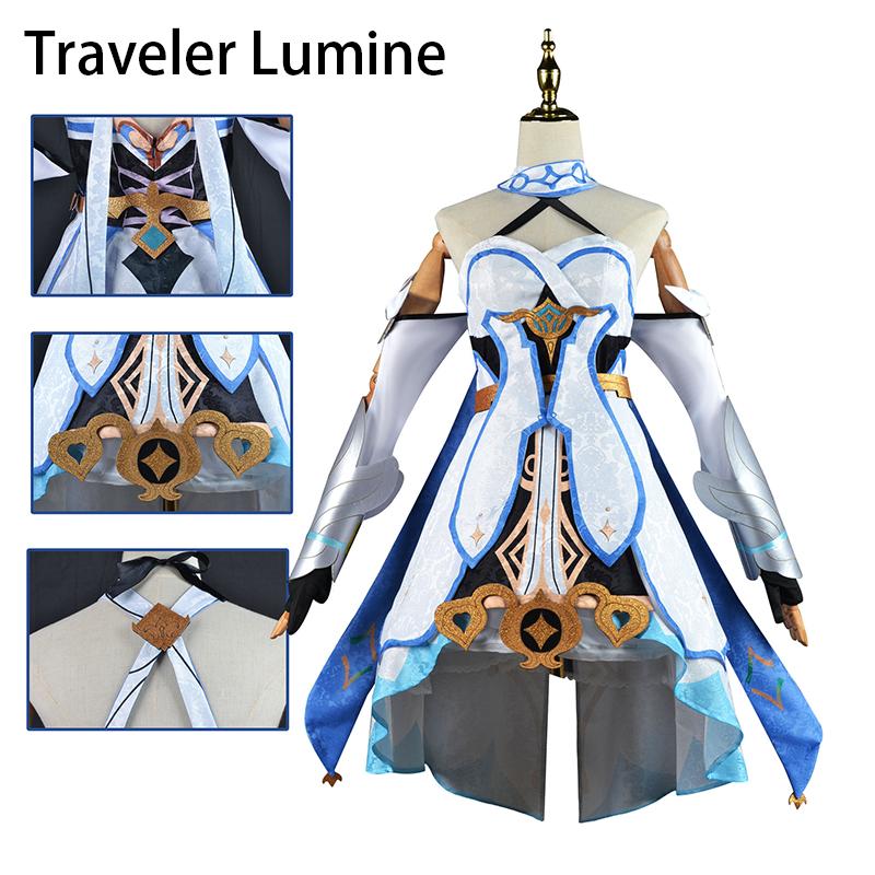 Genshin Impact Traveler Lumine Cos Traveler Lumine Cozy Полная игра Miha Tour C Service Cos XS синий