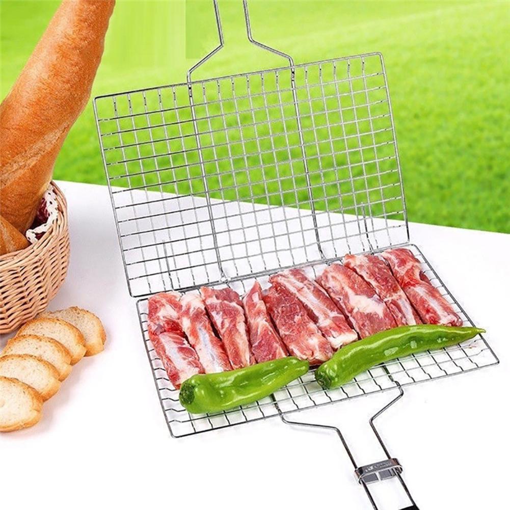 Решетки  Joom Сетка для гриля из железной проволоки, корзина для барбекю, деревянная ручка для мяса, держатель для рыбы one size