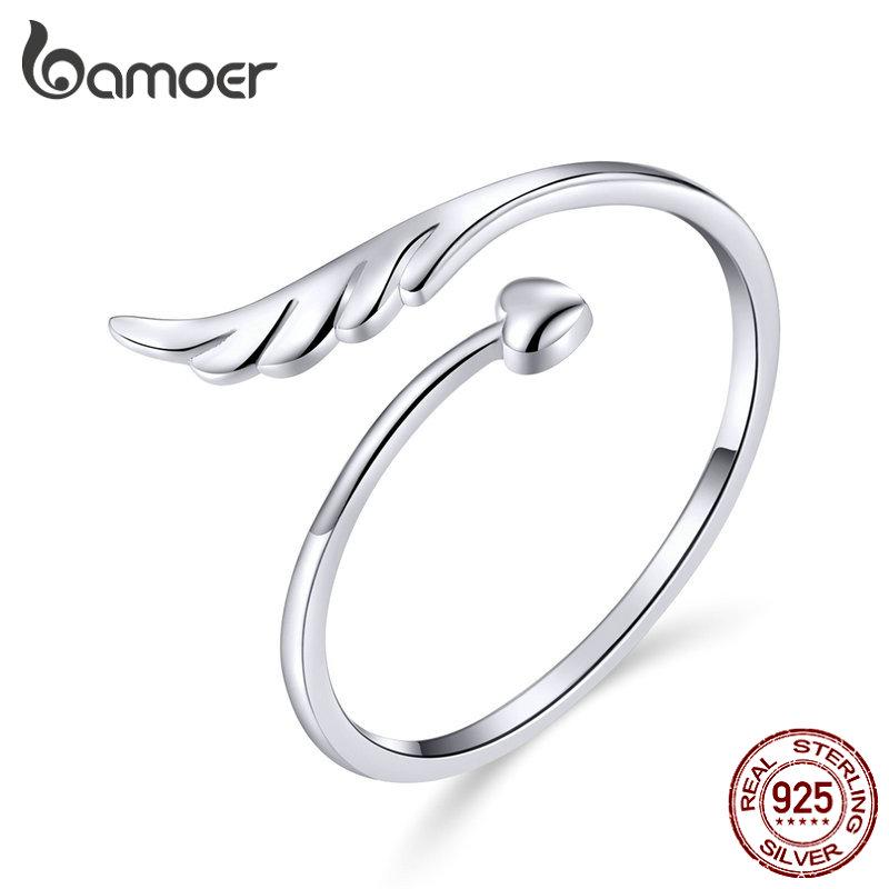 Женское модное кольцо BAMOER из стерлингового серебра с ангелом-хранителем