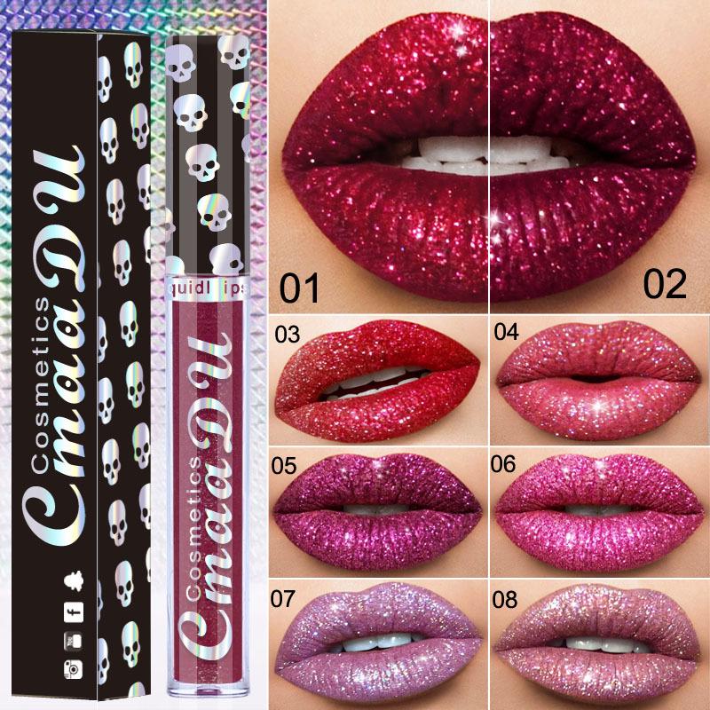 Блески для губ  Joom CmaaDu Laser Diamond Dream Lip Gloss Блестящая металлическая губная помада для губ 01