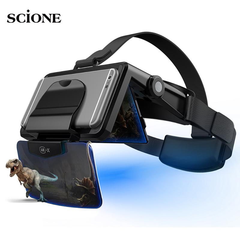 AR-очки 3D VR-наушники Дополненная виртуальная реальность 3D-очки картонные VR-гарнитуры для телефона 4,7-6,3 дюйма для VR AR-X шлема чёрный
