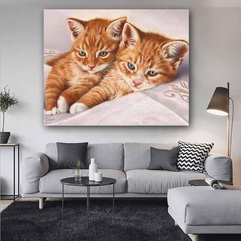 5d Кот мультфильм Diy Diamants Вышивка животных Мозаика Украсить Broderies Алмазная картина 20X30