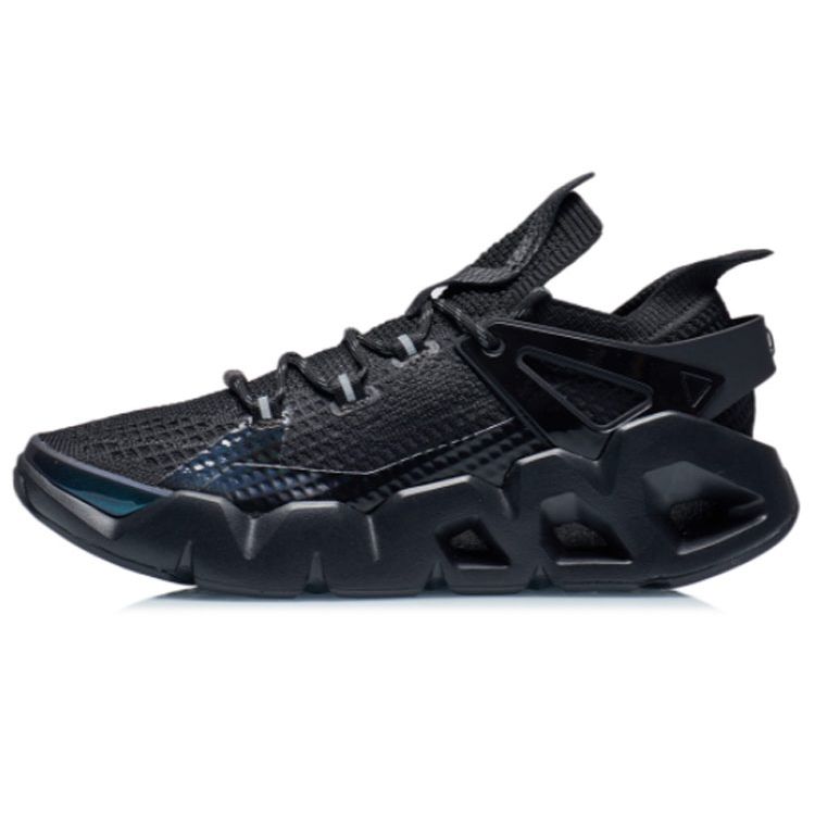 Баскетбольные кроссовки Li Ning Wu Dao 2.3 Delta One Piece Woven Reflective Shock Absorbing с низким верхом в стиле ретро для женщин, черные AGBR046-3 35⅔