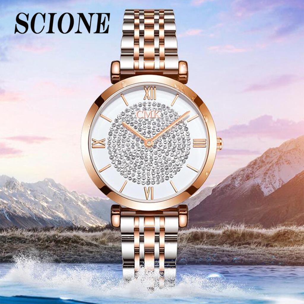 SCIONE Watch Roman Temperament Модные женские часы из высококачественного сплава Женские кварцевые часы серебряный
