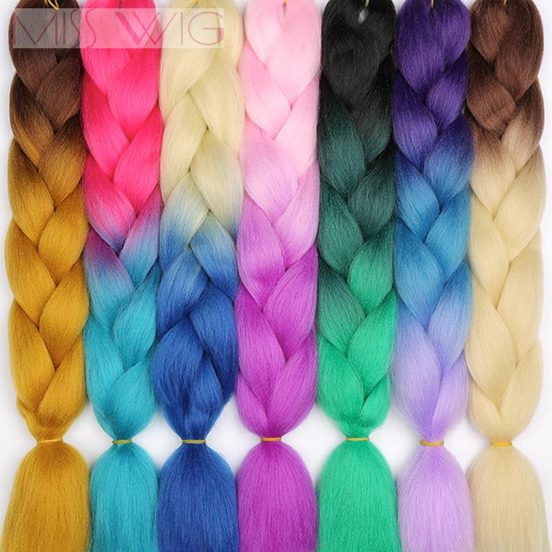 Цветные пряди Ombre Long Jumbo Braids Волосы Синтетические наращивания волос Доступны 69 цветов 1
