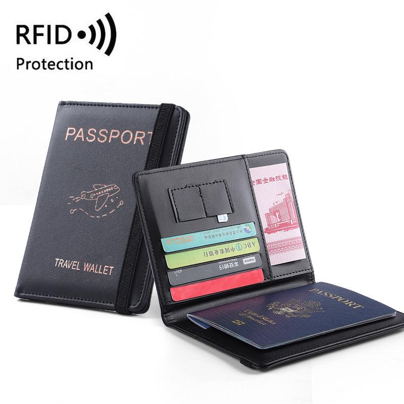 Женщины Мужчины RFID Винтаж Обложки для деловых паспортов Держатель Многофункциональная ID банковская карта Кожаный кошелек из искусственной кожи Дорожные аксессуары фиолетовый