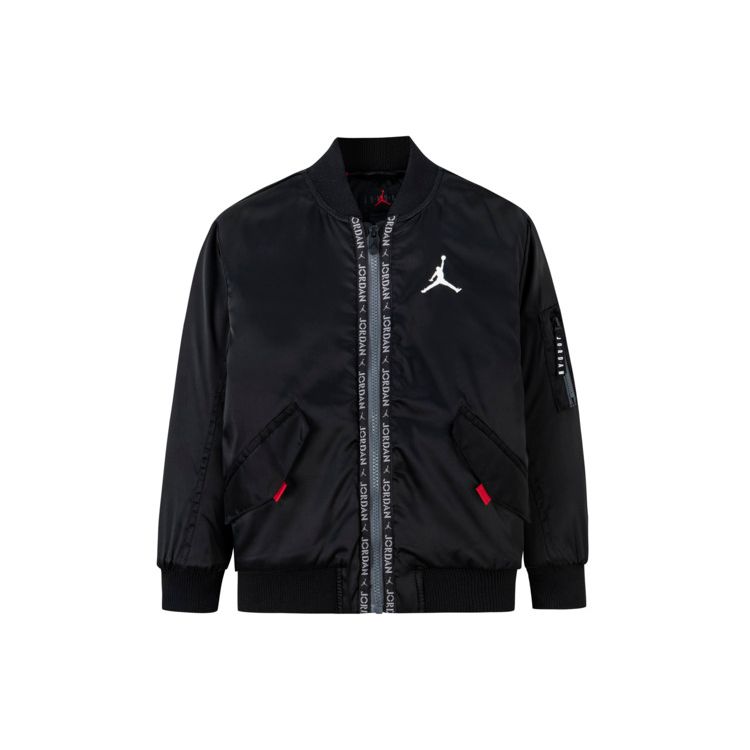 Куртка Jordan Kids Baseball Collar с длинным рукавом и застежкой-молнией, хлопковая, детская, верхняя одежда, черный цвет JD2242015GS-001 M