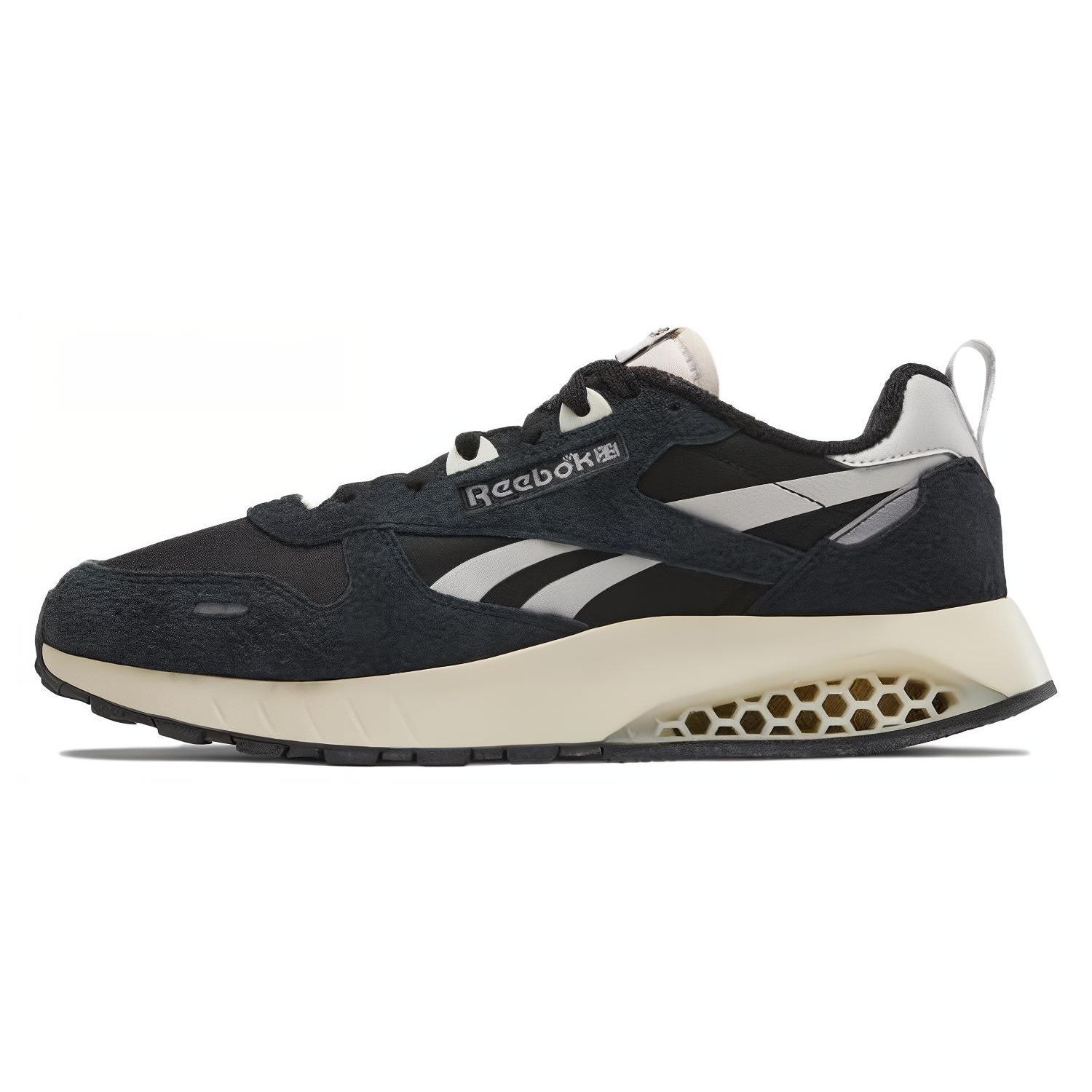 Кроссовки унисекс Reebok Classic Leather Hexalite Black Steely Fog Core-Black Alabaster 100032780 36
