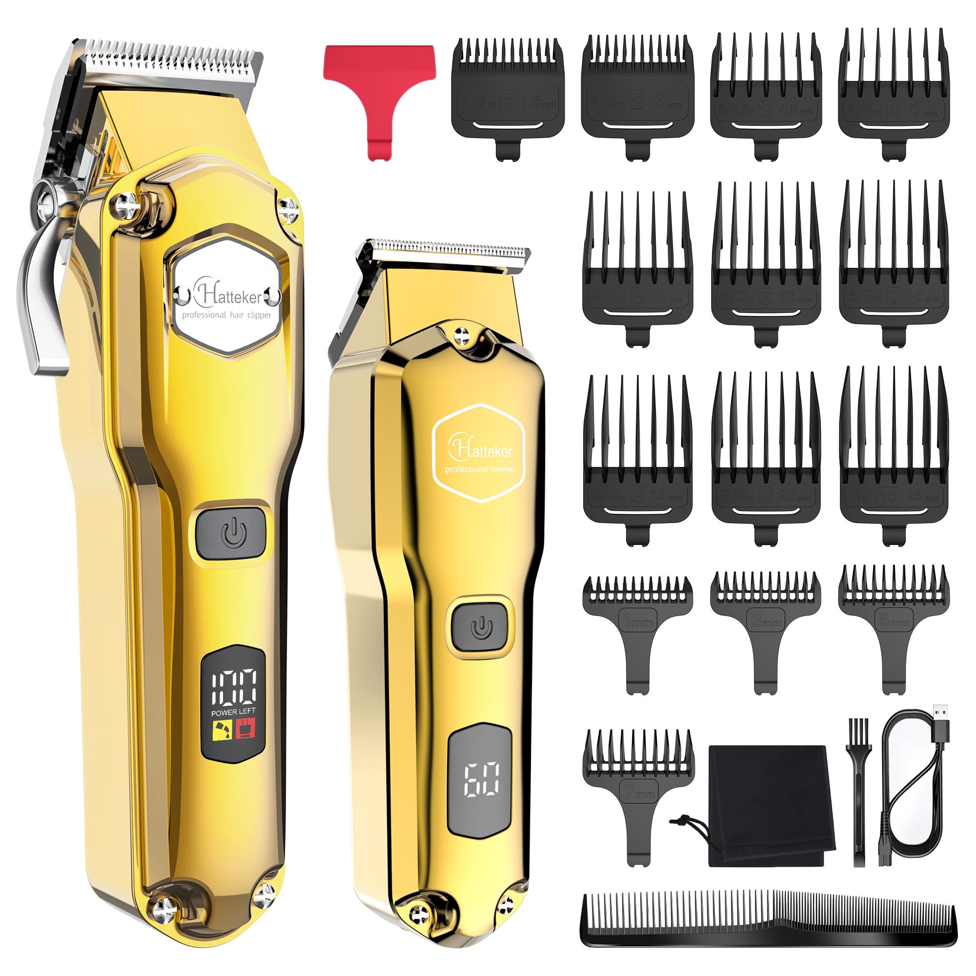 Машинки для стрижки волос HATTEKER Elite Pro, бритва для головы, мужские машинки для стрижки волос, безопасные расчески премиум-класса для профессиональных парикмахеров 676S серебряный