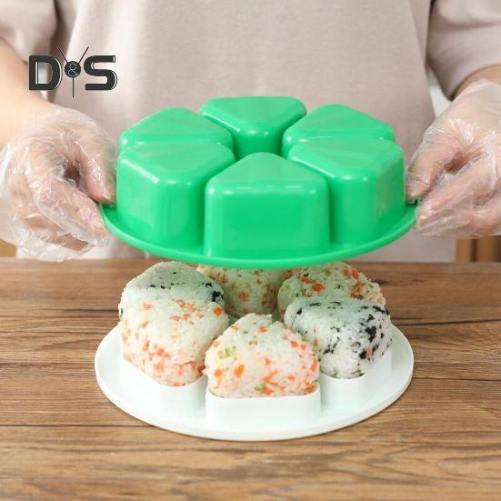 Формы для суши Круглая форма для суши с 6 полостями, ПП, бытовые детские рисовые шарики, аксессуары для бенто