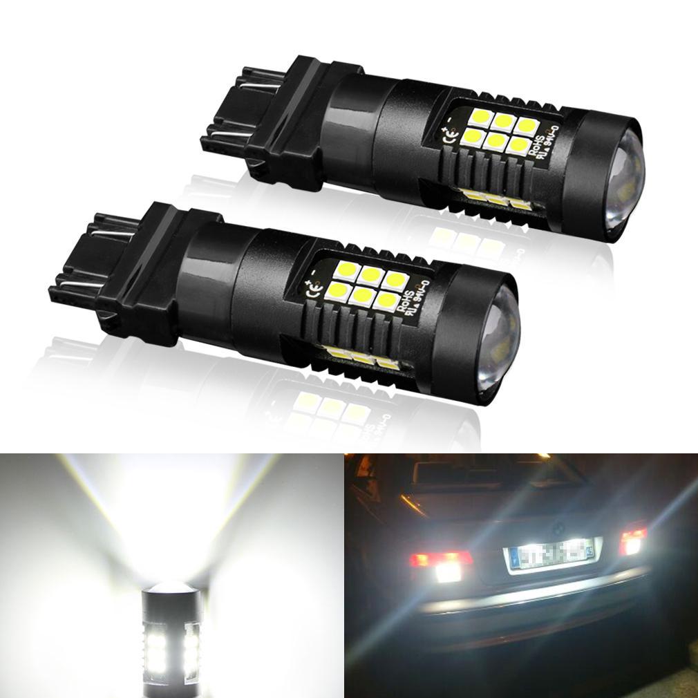 2шт 1200Lm T20 W21W LED W21 / 5W LED WY21W 7440 7443 Светодиодная лампа T25 3157 3156 p27 / 7w автомобильный тормозной фонарь заднего хода 12 В лампа указатель поворота T25 3157 белый