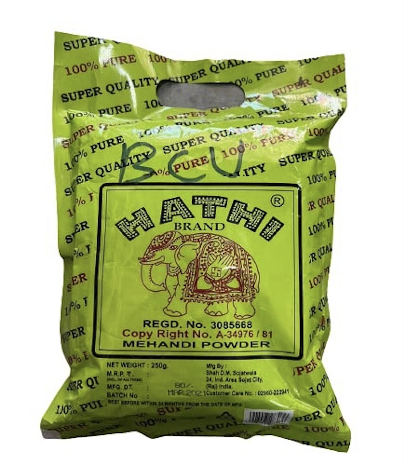 Мехенди: натуральная хна (250 г), Mehandi Powder,  Hathi 250g