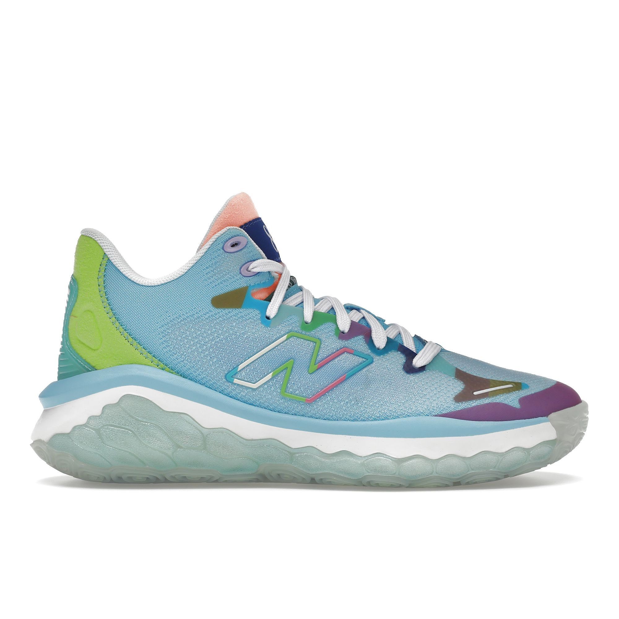 Мужские кроссовки New Balance Fresh Foam BB Paris синие, небесно-голубые, пиксель-зеленые, BBFRSHP1 44