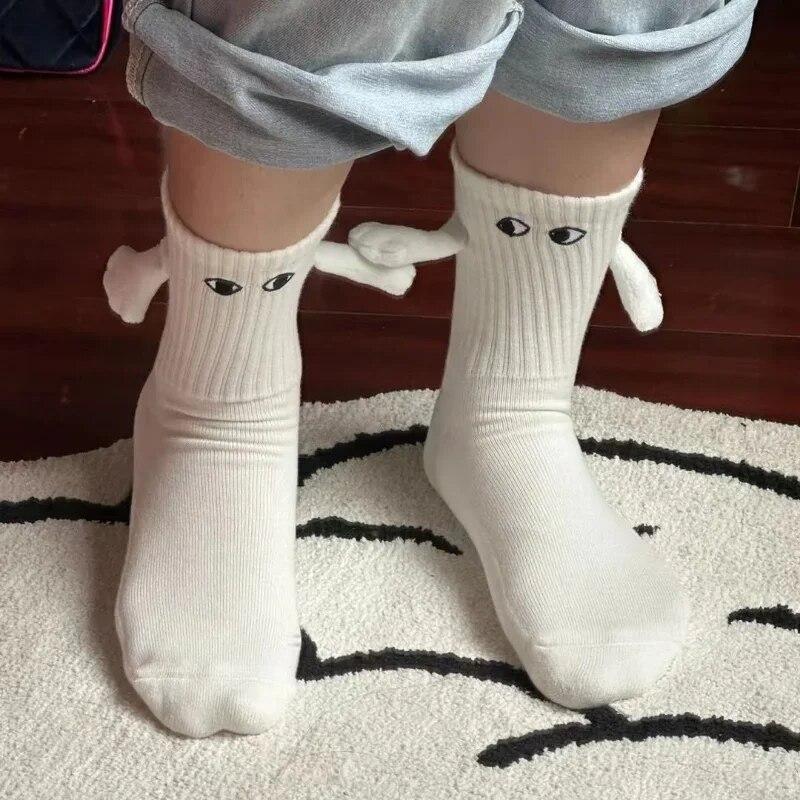 Носки Creatiove, магнитные носки, чулочно-носочные изделия для пар с героями мультфильмов, простые стильные носки, аксессуары для одежды macrophthalmia белый