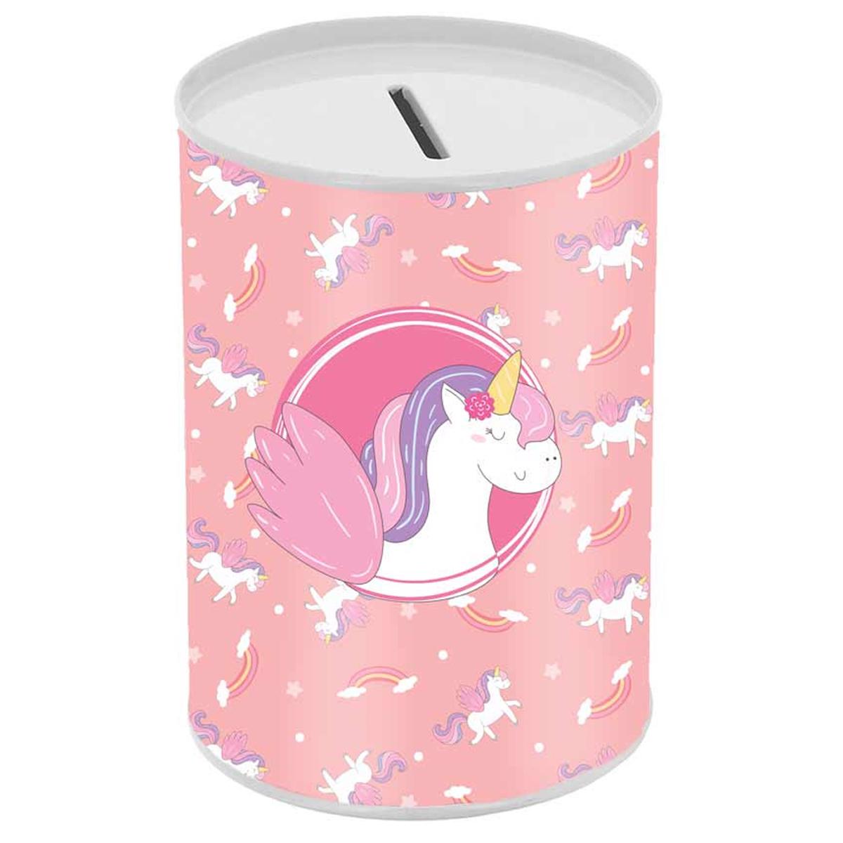 Les Trésors De Lily [Q8349] - Копилка металлическая  Licorne My Unicorn  розовый - 12x8 см ярко-розовый