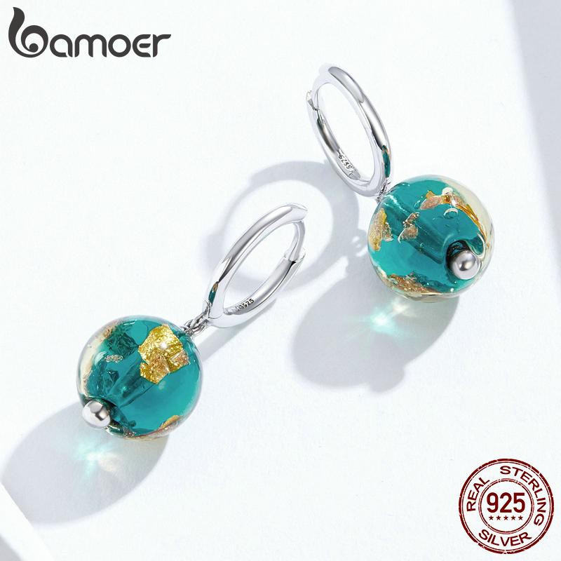 Женские серьги-капли Bamoer из стерлингового серебра 925 пробы с цирконием, ювелирные изделия из стерлингового серебра