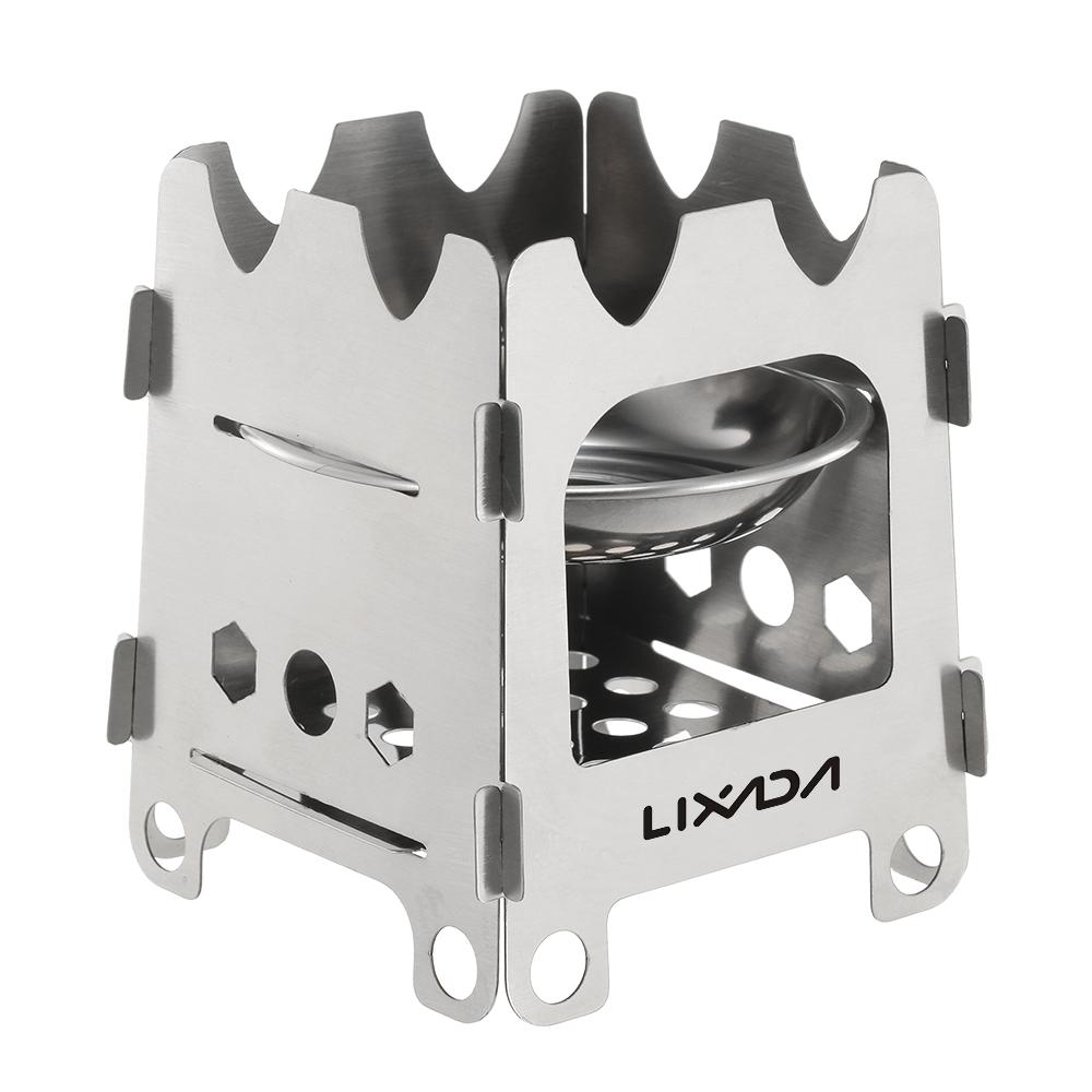 Lixada Титановая уличная походная печь, портативная сверхлегкая складная дровяная печь, карманная печь для кемпинга M