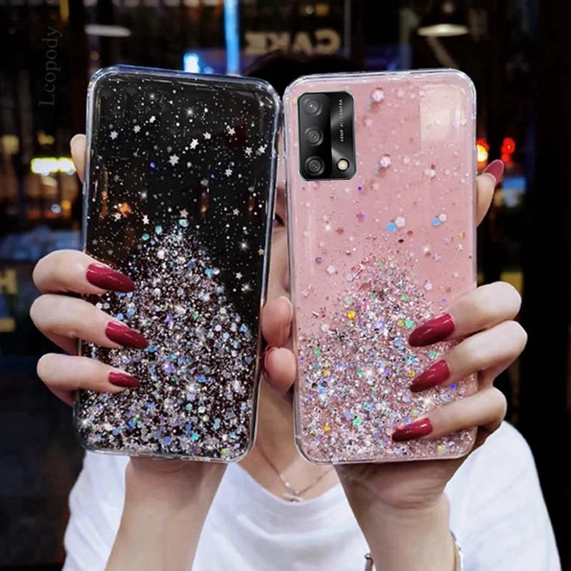 Блестящий блестящий мягкий чехол для телефона OPPO A8 A31 A32 A33 A52 A53 A54 A55 A72 A73 2020 A74 4G A91 A92 A93 5G A94 F15 F17, задняя крышка OPPO A72 чёрный