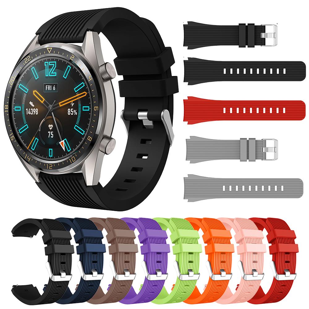 Силиконовый ремешок 22 мм для Huawei Watch GT 2 Pro GT2 GT3 GT4 46 мм Сменный ремешок для смарт-часов для Huawei Honor Watch GS Pro чёрный
