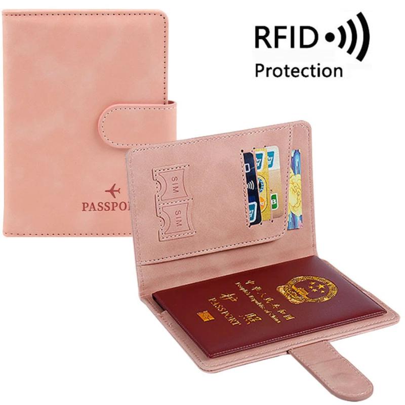Женская и мужская RFID-обложка для паспорта, бизнес-ID, банковские карты, Обложки для паспорта, держатель из искусственной кожи, чехол для паспорта, дорожные аксессуары чёрный