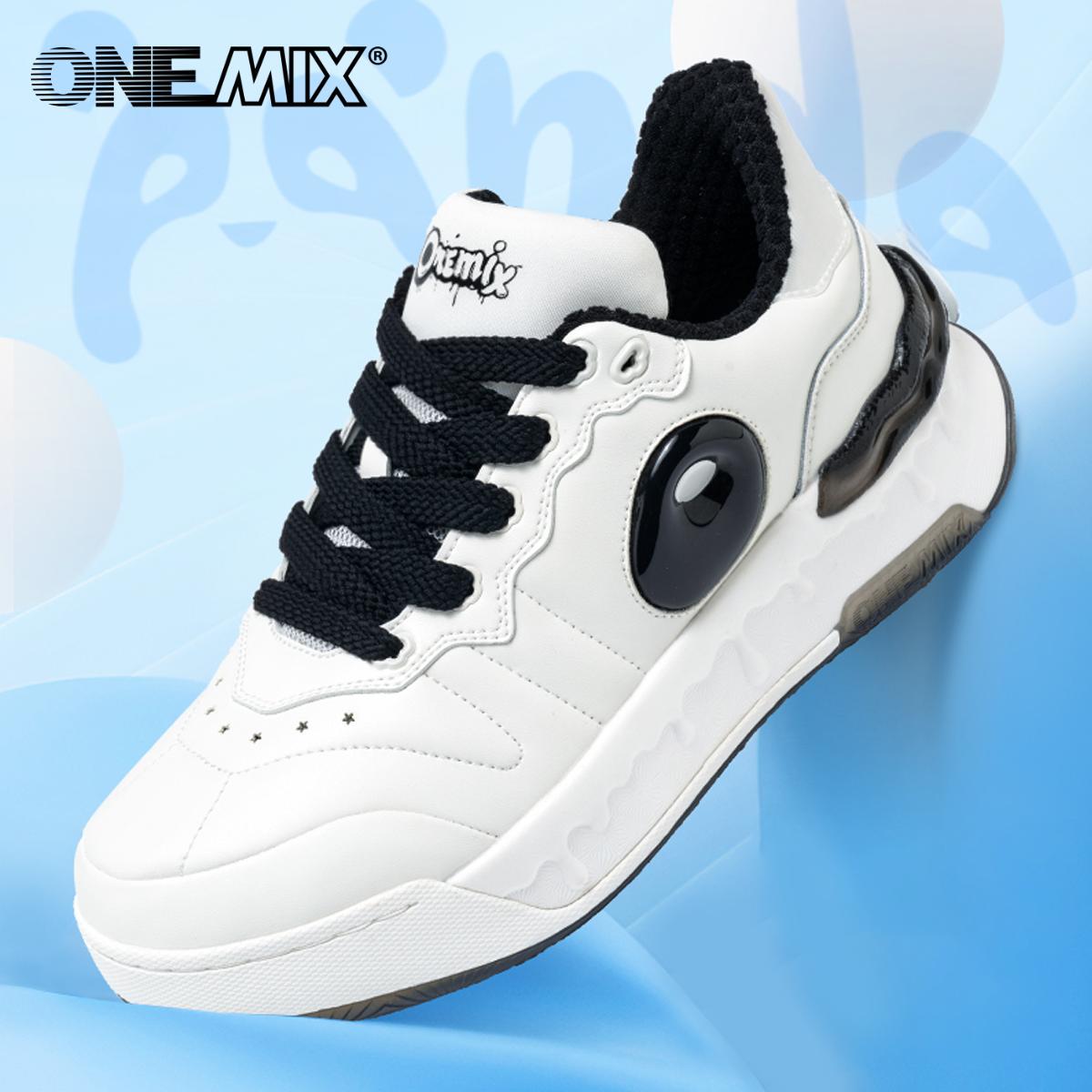 ONEMIX Panda Дышащие амортизирующие повседневные кроссовки для скейтбординга Мужские кроссовки для скейтбординга Мягкие удобные осенние кроссовки для скейтбординга 35 белый