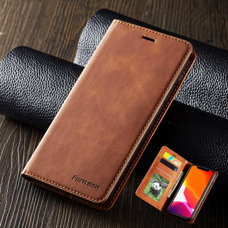 Магнитный кожаный чехол для iPhone 12 11 XR Samsung S20 A51 A71 Xiaomi Redmi 9C Note 9 Huawei P30 P40 Роскошный кошелек-раскладушка с держателем для карт-подставка Чехол для телефона Xiaomi Poco X3 Nfc чёрный